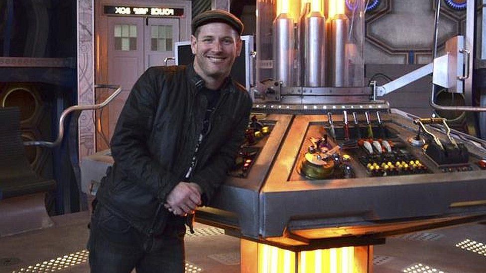 Corey Taylor on the Doctor Who set