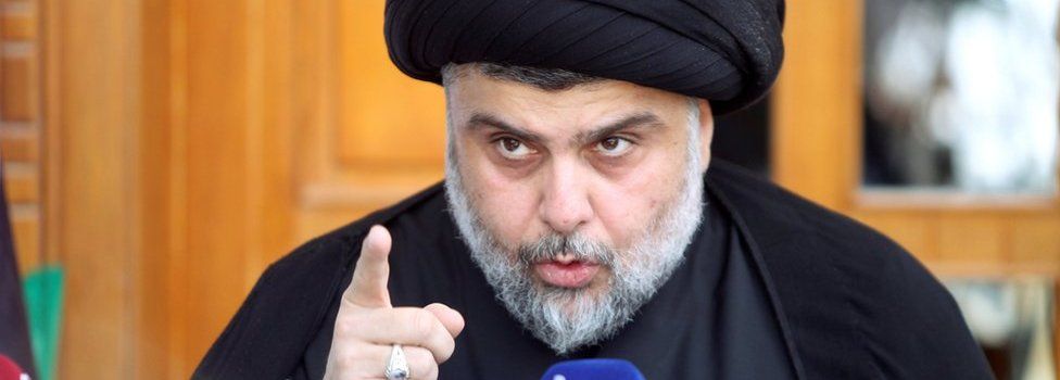 Iraqi Shia cleric Moqtada al-Sadr speaks during a news conference in Najaf, south of Baghdad, 30 April 2016