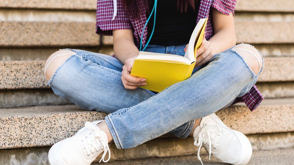 Teenager reading