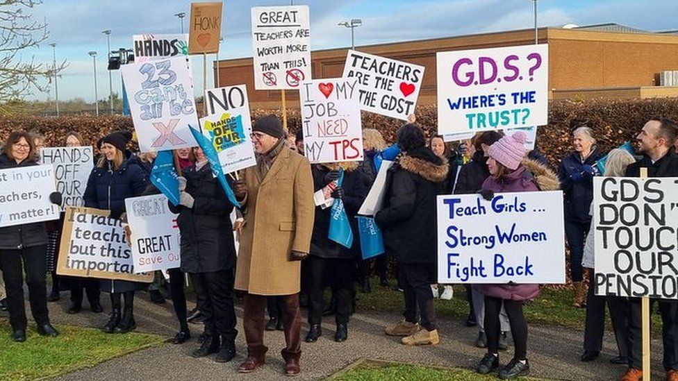 Teachers on strike at Northampton High School