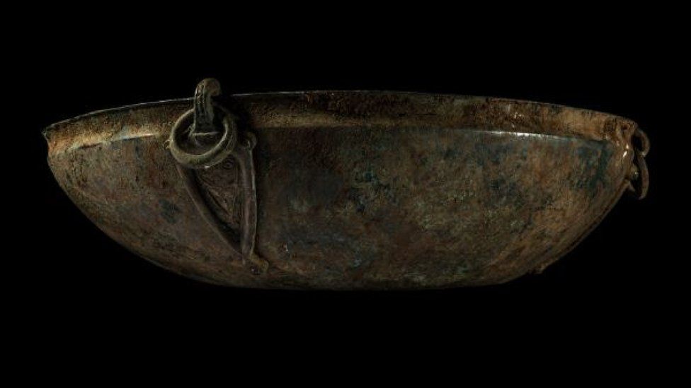 A side view of the Anglo Saxon bowl