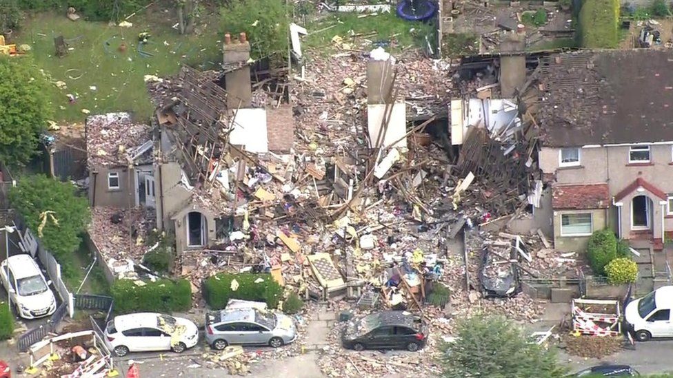 Two houses collapsed and many others were damaged