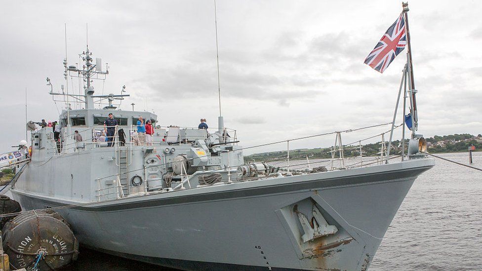 File image from 2016 shows HMS Pembrok, a Sandown-class minehunter of the Royal Navy