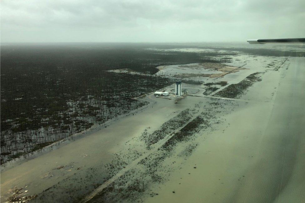 Devastation on the Abaco Islands, Marsh Harbour airport