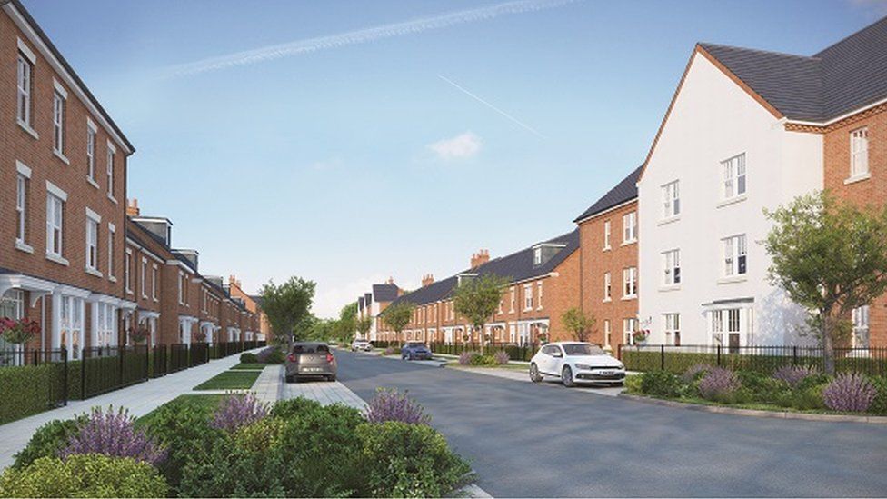 Artists impression of a street in the development