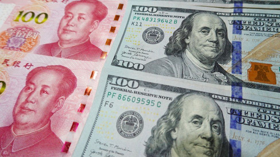 US and Chinses bank notes.