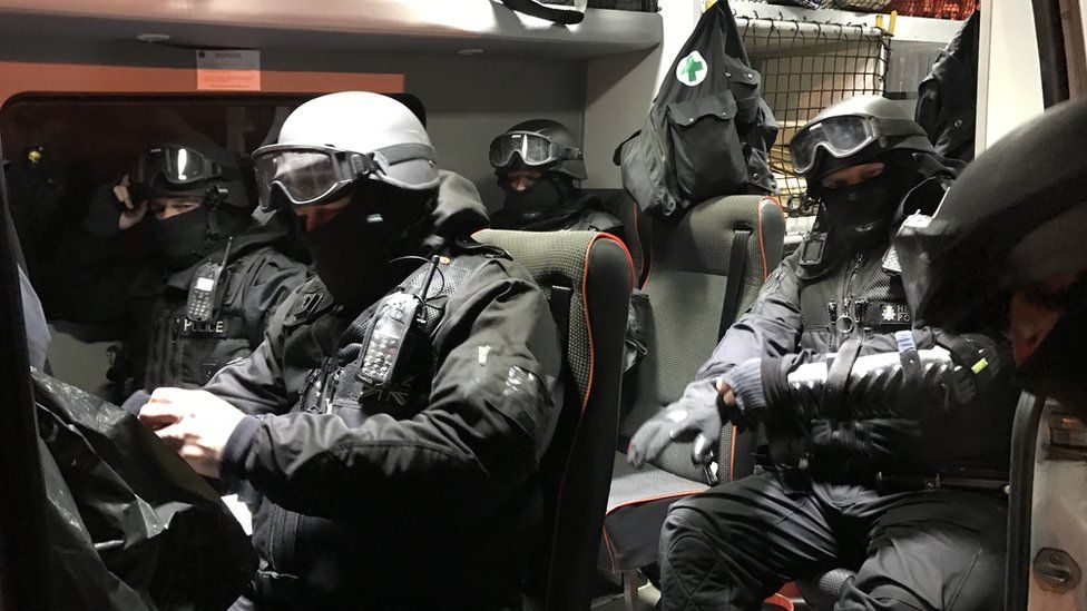 Officers in van