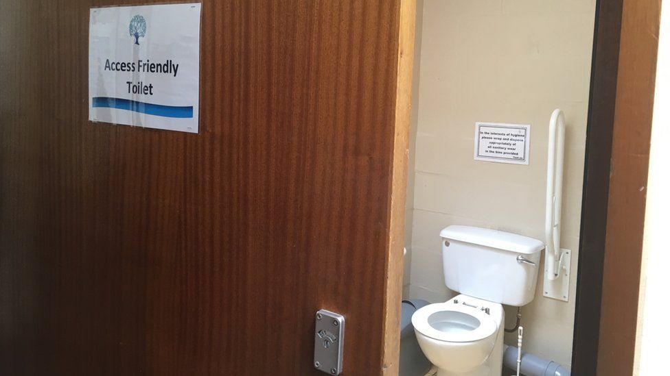 The "access friendly" toilet at a school near Leicester