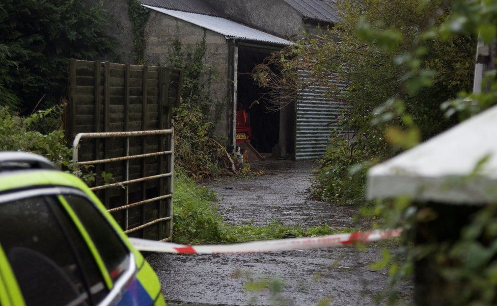 A police cordon was erected outside the house after the discovery