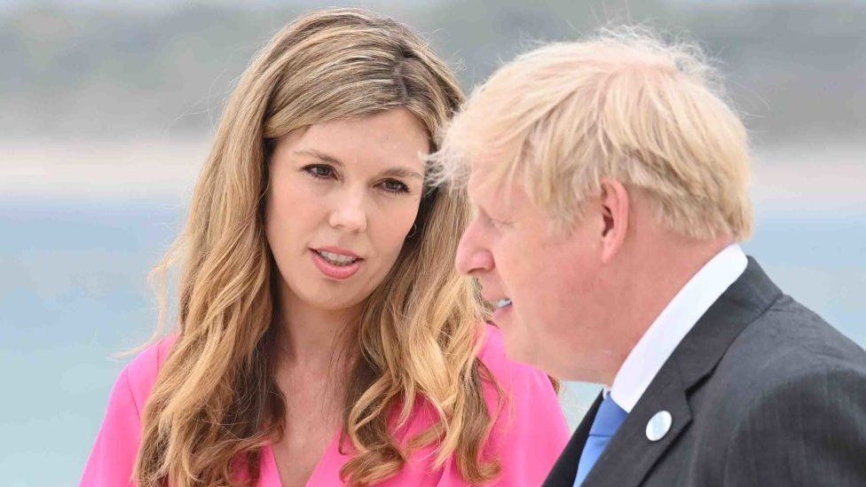 Boris and Carrie Johnson at the G7 summit