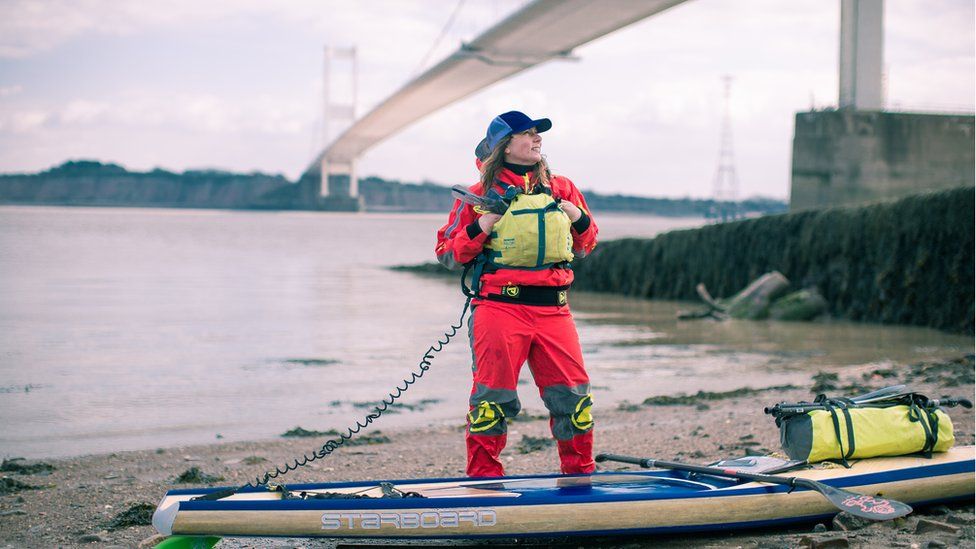 Sian Sykes at the Severn Bridge