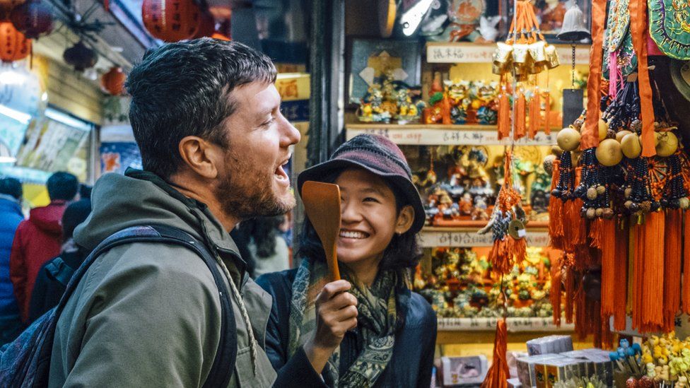 Couple at market in Tawian