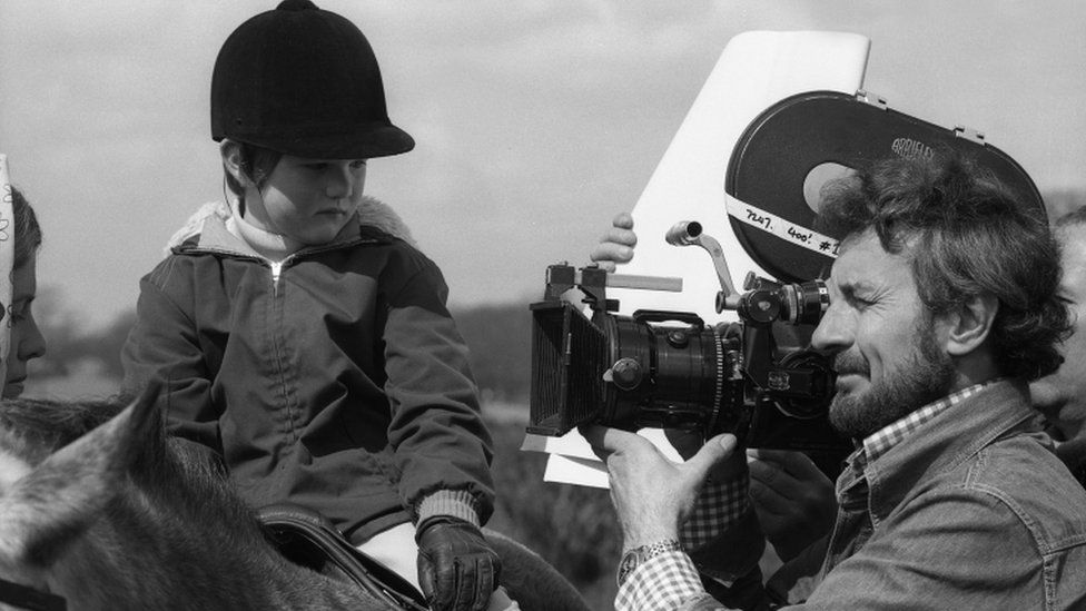 Edwards Barnes is seen here with a camera on Blue Peter