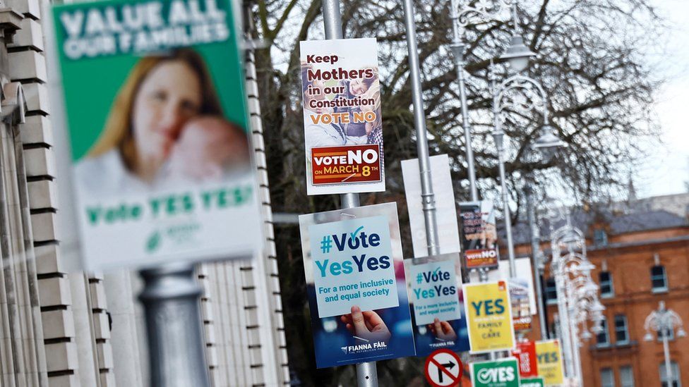 Signage for the referendum in Dublin