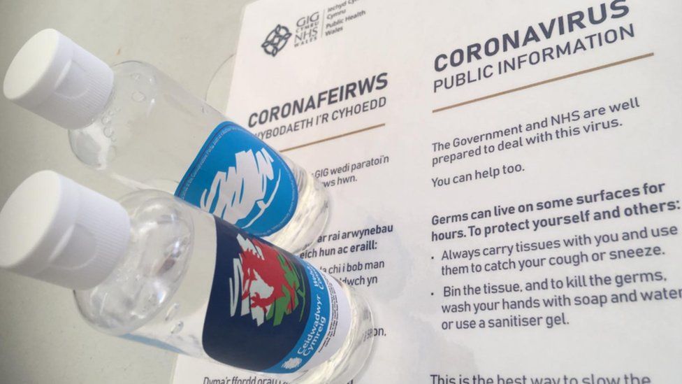 Coronavirus advice and Conservatives branded hand sanitiser