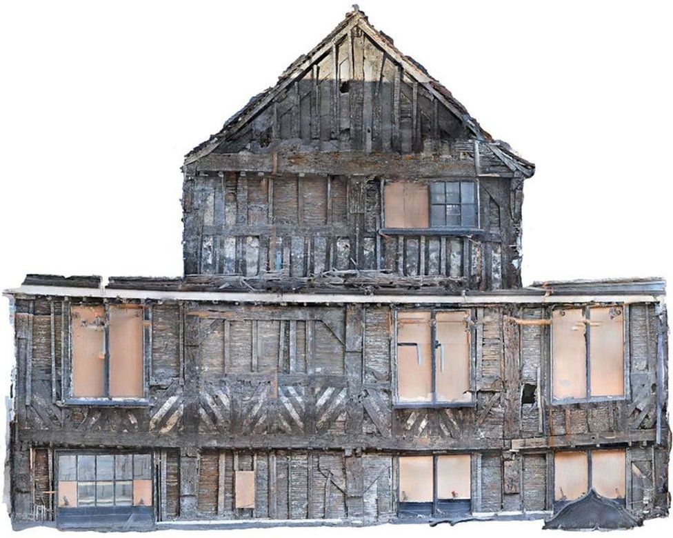 Wakefield restoration work exposes ancient timber frame BBC News