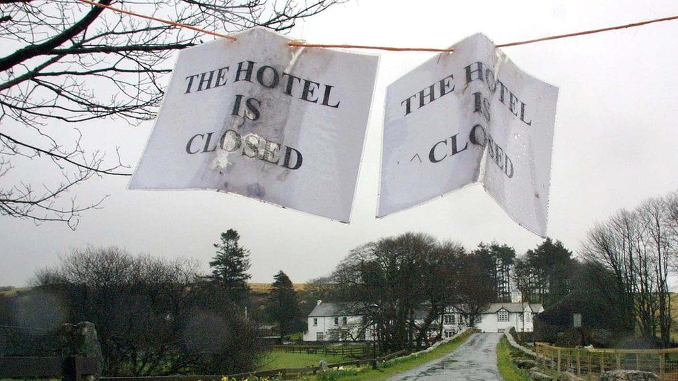 Hotel closed sign