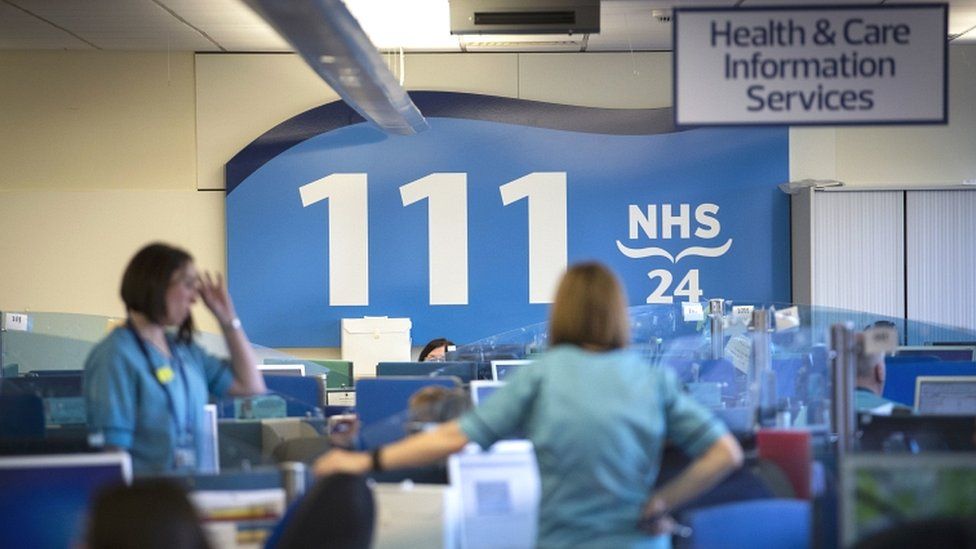 The NHS 24 contact centre at the Golden Jubilee National Hospital in Glasgow