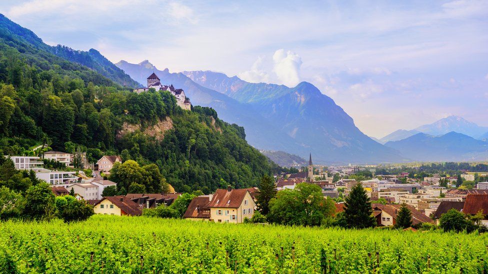 Panoramic view of Vaduz, the capital of Liechtenstein