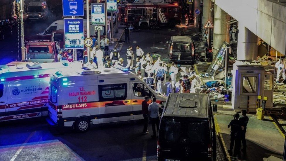 Ataturk airport on 28 June after a suicide attack