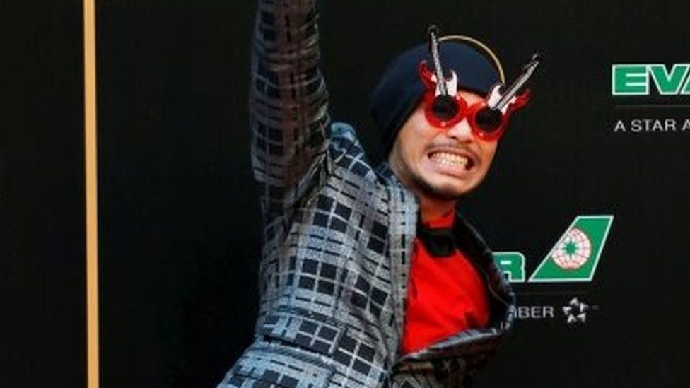 Malaysian singer Wee Meng Chee, also known as Namewee, poses on the red carpet at the 27th Golden Melody Awards in Taipei, Taiwan