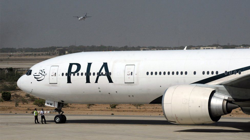 A London-bound state-run Pakistan International Airlines (PIA) plane taxies before take-off from Karachi International Airport in Karachi on 21 April, 2010