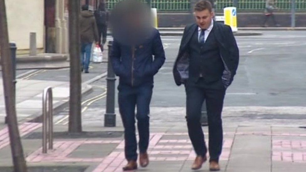 Luke Smith (right) arriving in court
