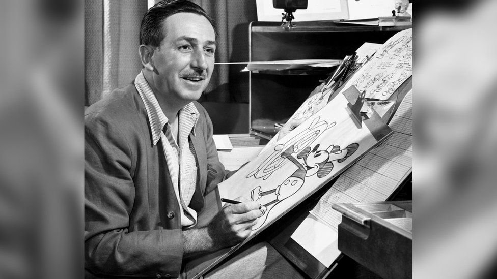 Walt Disney in his studio.