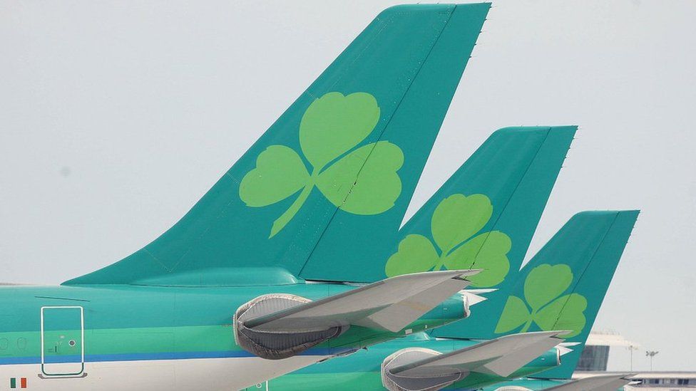 Tails of Aer Lingus planes