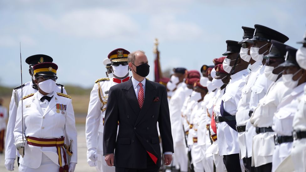 The Earl of Wessex inspecting a military honor guard