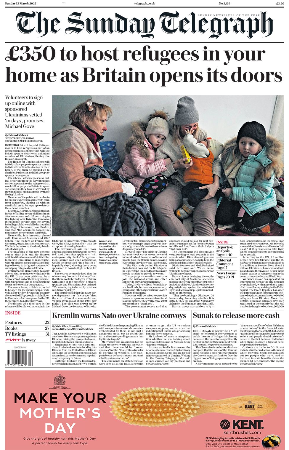 Newspaper Headlines Uk Refugee Scheme And Plea To Help Orphans c News
