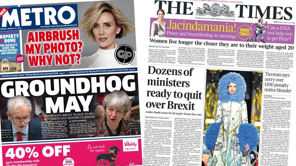 Front pages 22 January 2019