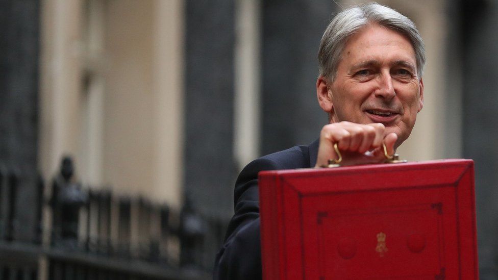 Chancellor Philip Hammond with the Budget box