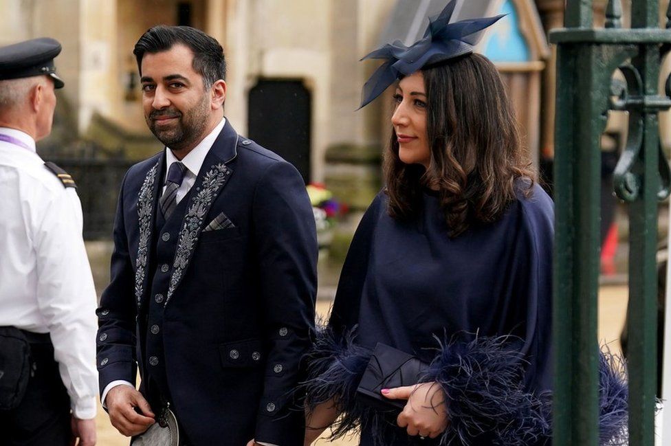 Humza and Nadia pictured at the King's Coronation