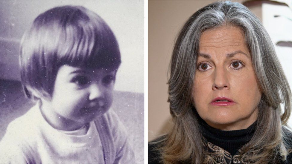 Rachel Langham composite image as a child and now