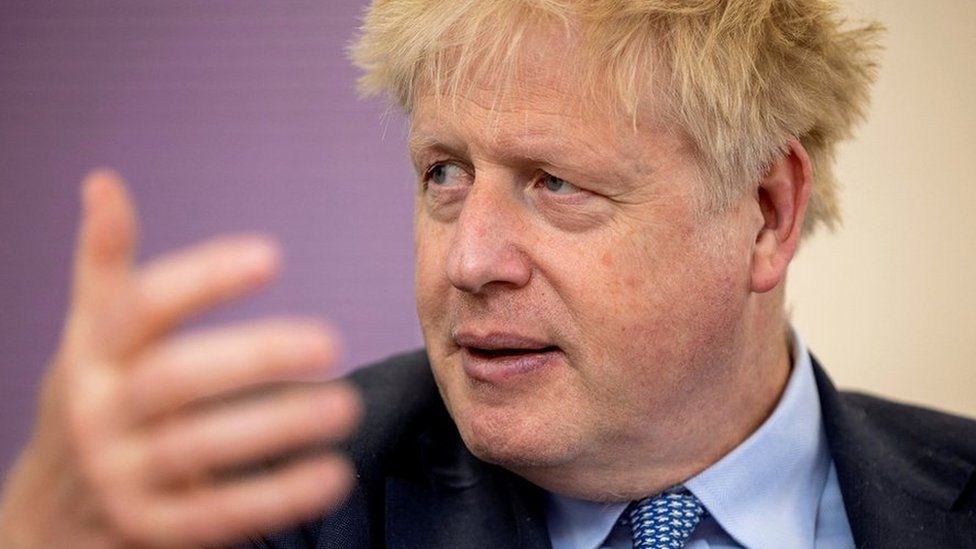 A close-cropped photo of Boris Johnson