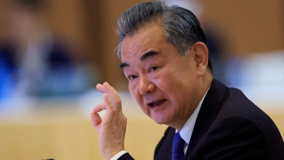 China's Foreign Minister Wang Yi at an Asean meeting in Phnom Penh, Cambodia