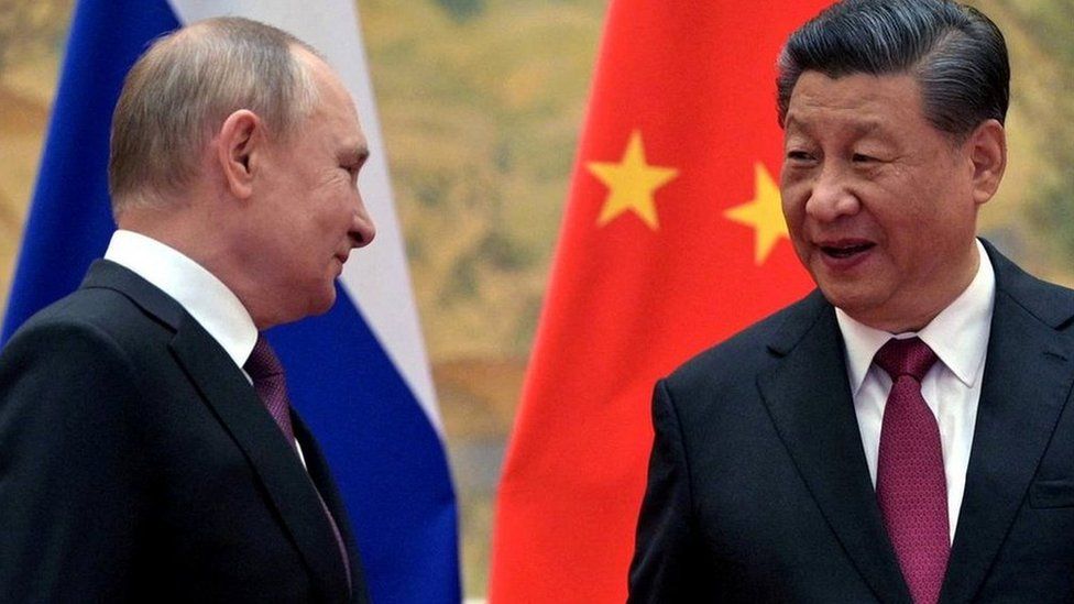 Presidents Putin and Xi in February 2022
