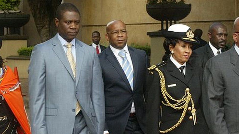Kgosientsho Ramokgopa walks with some of his colleagues
