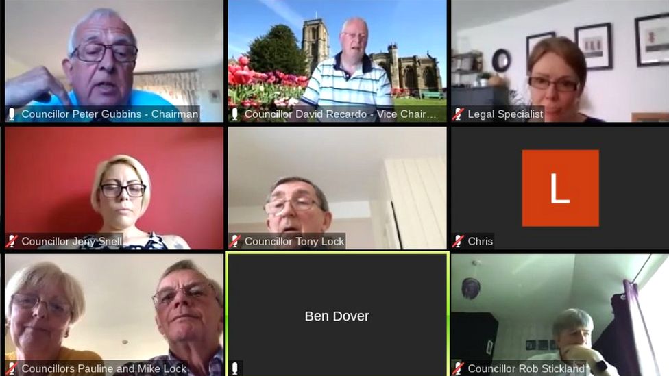 Screenshot of the Zoom meeting held by South Somerset District Council