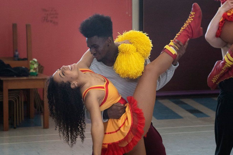 Members of the DHL Stormers Dancers practise their dance routines, at a church hall, in Cape Town.