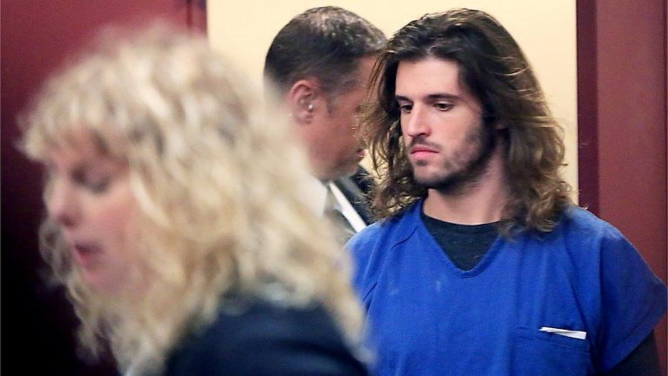 Suspended University of Wisconsin-Madison student Alec Cook appears in Dane County Circuit Court in Madison, Wisconsin.