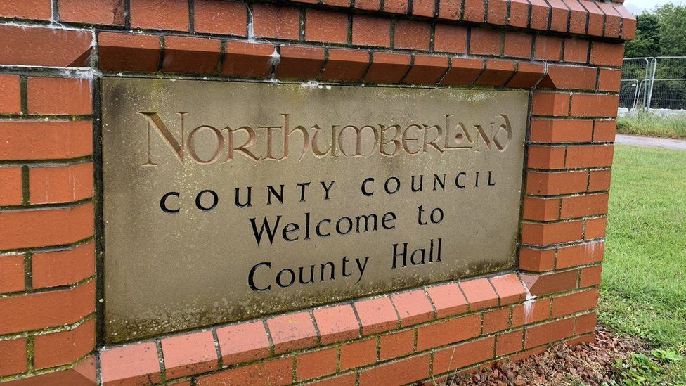 Entrance sign to the county hall