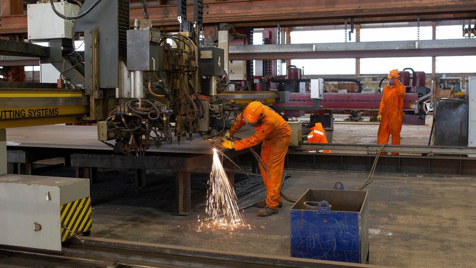 Cutting steel at Arnish