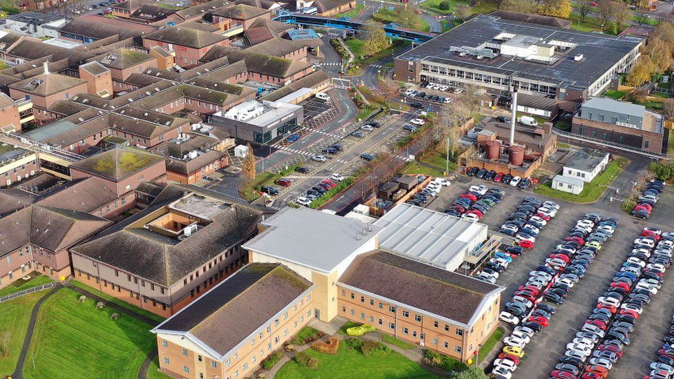 An aerial view of the Countess of Chester Hospital