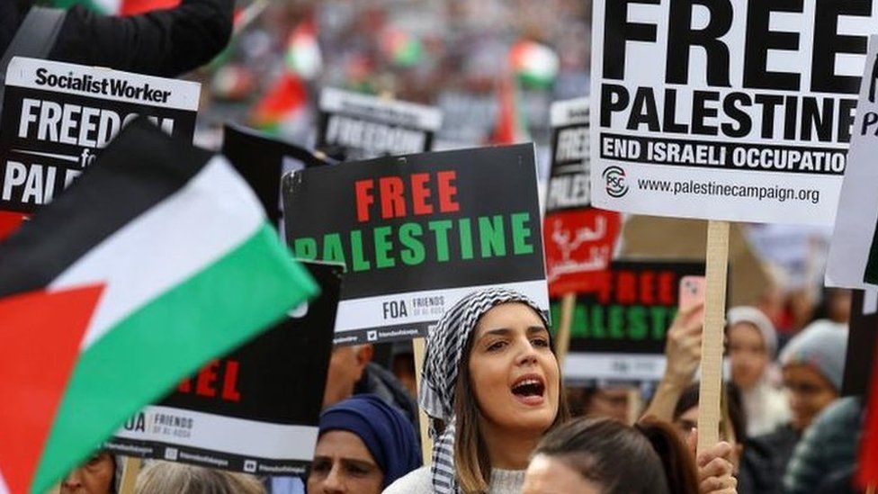 A pro-Palestinian protest in London