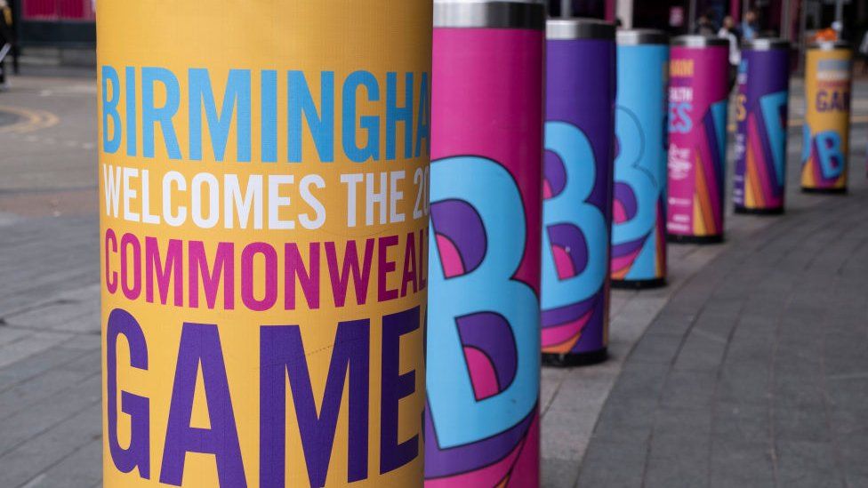 Commonwealth games banners in Birmingham