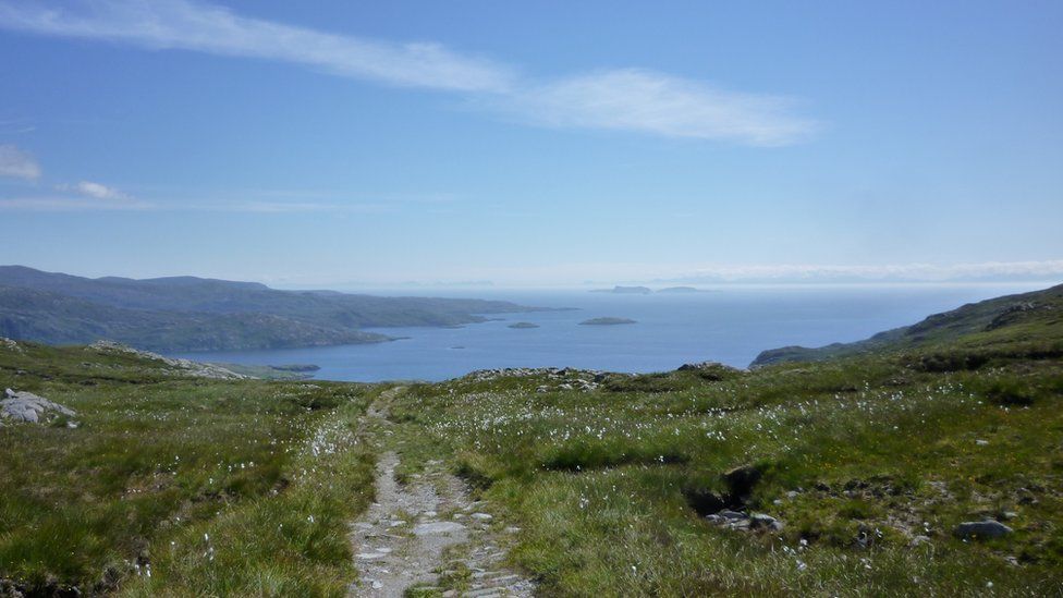 View from Harris postal path looking out to sea