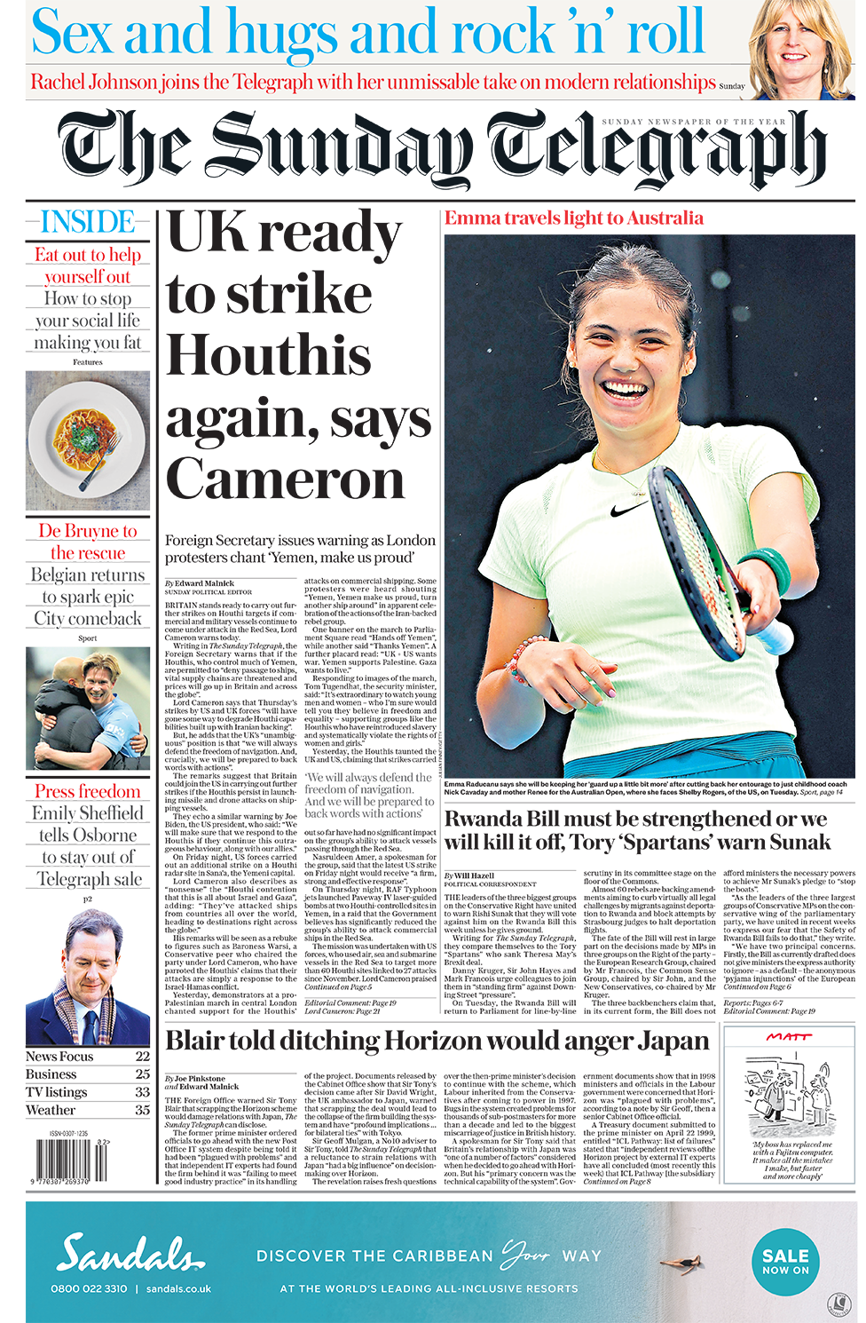 Newspaper headlines 'UK ready to strike again' and '100 days of hell