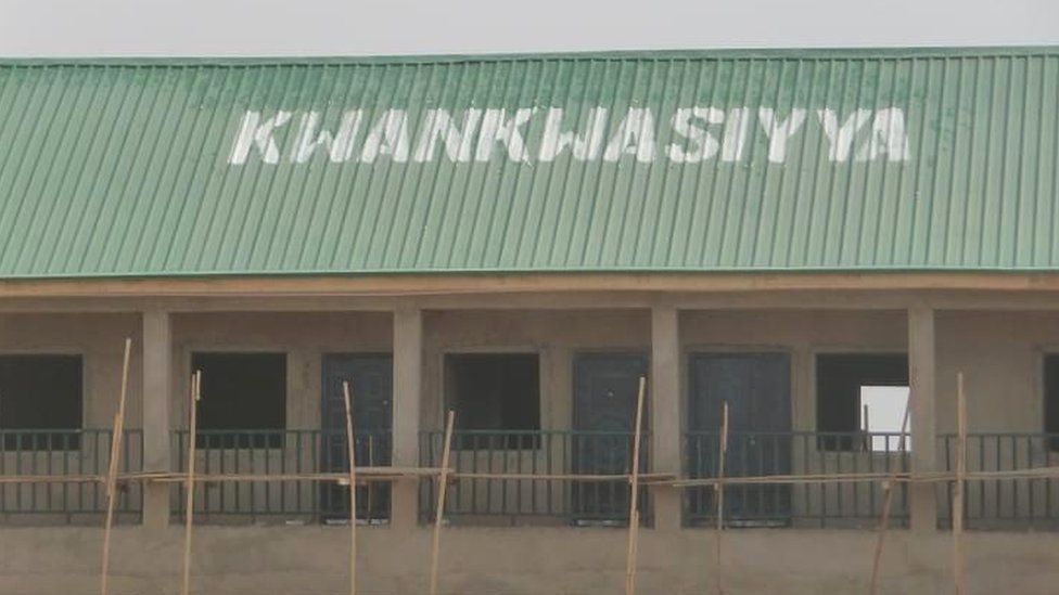 A roof with Kwankwasiyya emblazoned on it in Kano